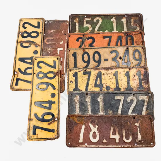 Two Pair and Five Single Automobile Number Plates