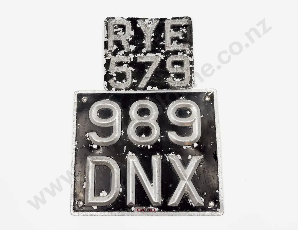 Vintage Automobile Pressed Aluminium Number Plates Image 1++