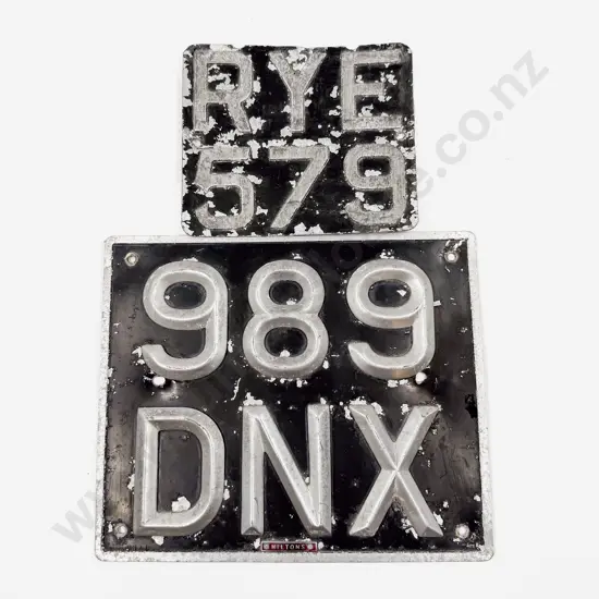 Vintage Automobile Pressed Aluminium Number Plates