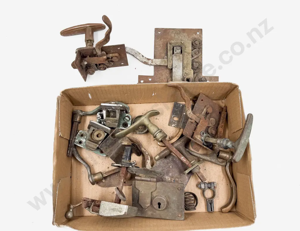Collection Vintage Door Locks Handles and Bits suitable for repair and or restoration Image 1++