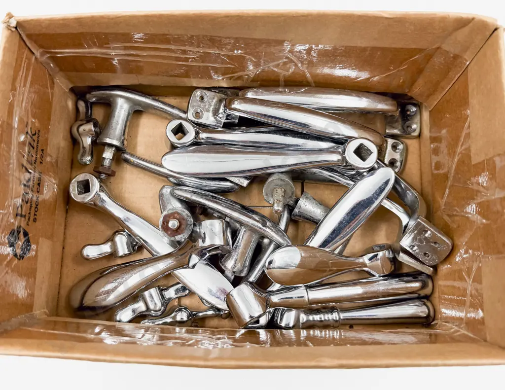 Vintage Sets of Seven - Four x2 - and Four Odd Heavy Chrome Plated Handles Image 1++