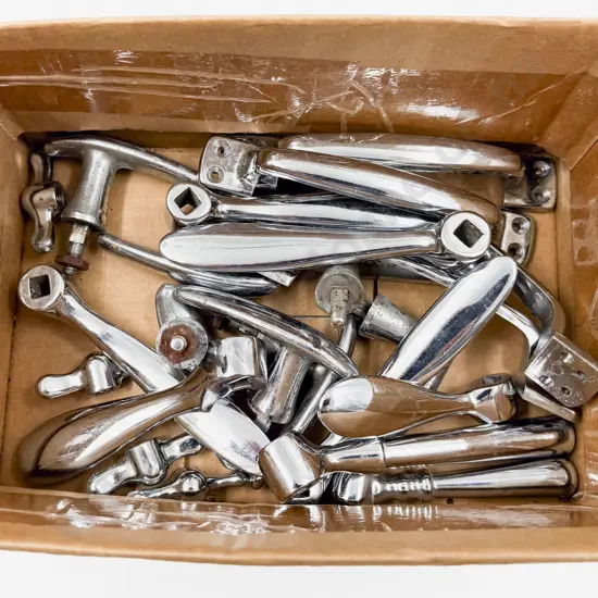 Vintage Sets of Seven - Four x2 - and Four Odd Heavy Chrome Plated Handles