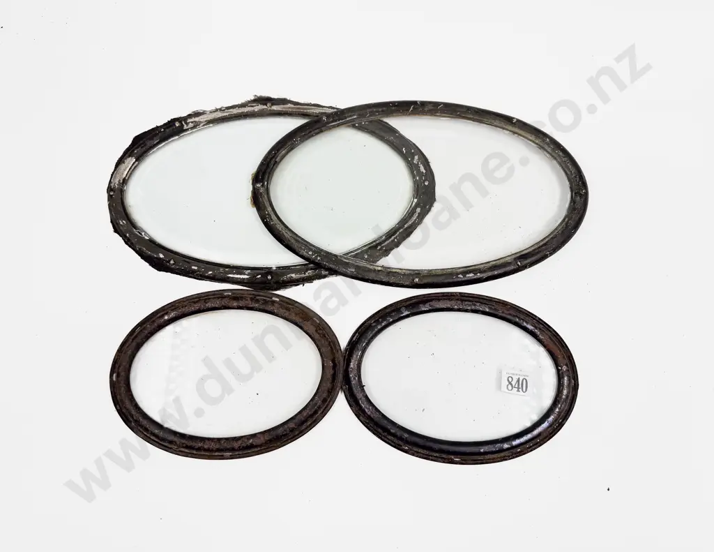 Five Pair Vintage Oval Rear Hood Window Frames and Bemo Glass Curtain Light Frames Image 1++