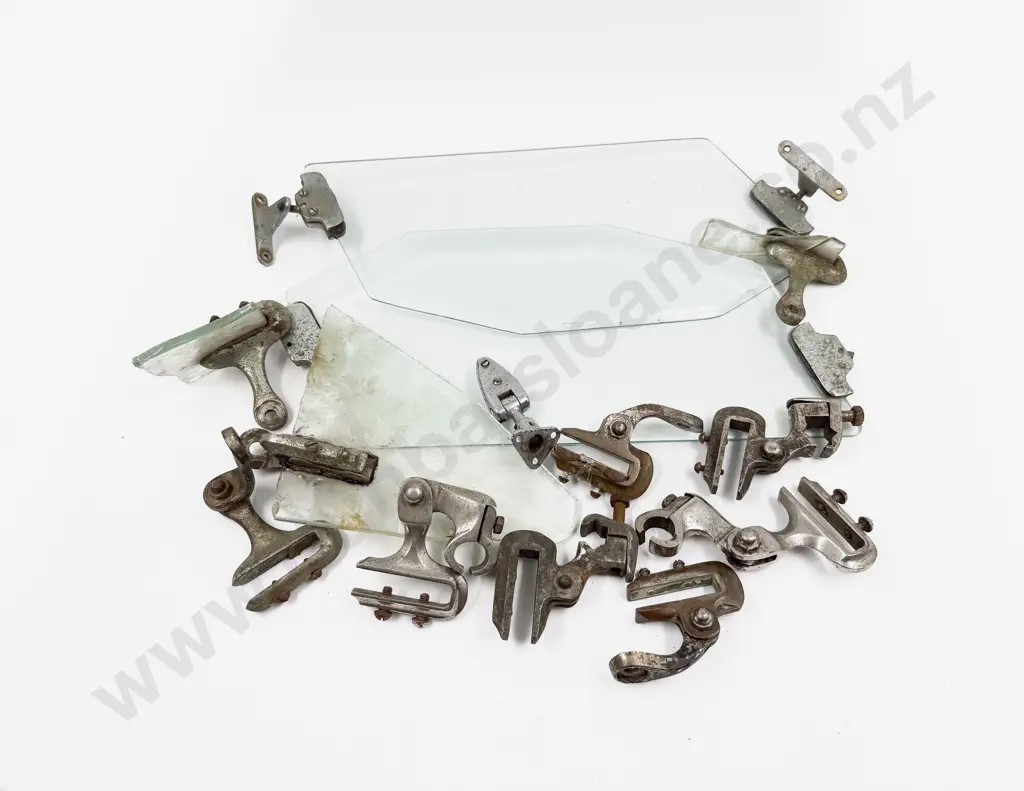 Two Wind Deflectors with Collection Automobile Clamps and Brackets Image 1++