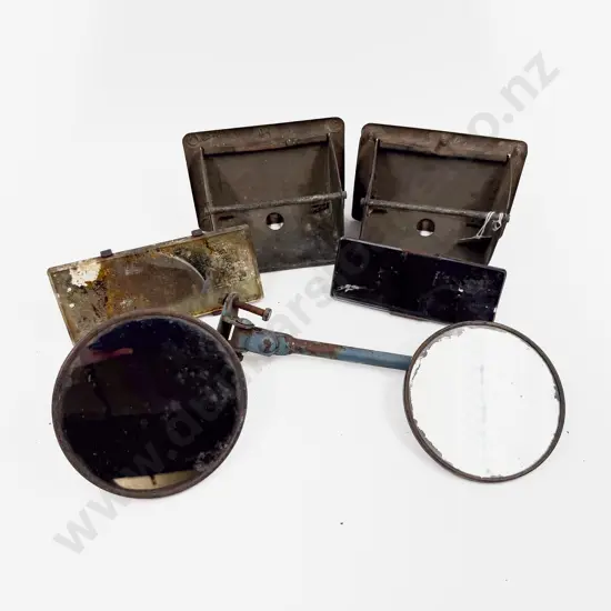 Antique Pair Air Vents with Vision Mirror on Bracket other and Two Rear Vision Mirrors