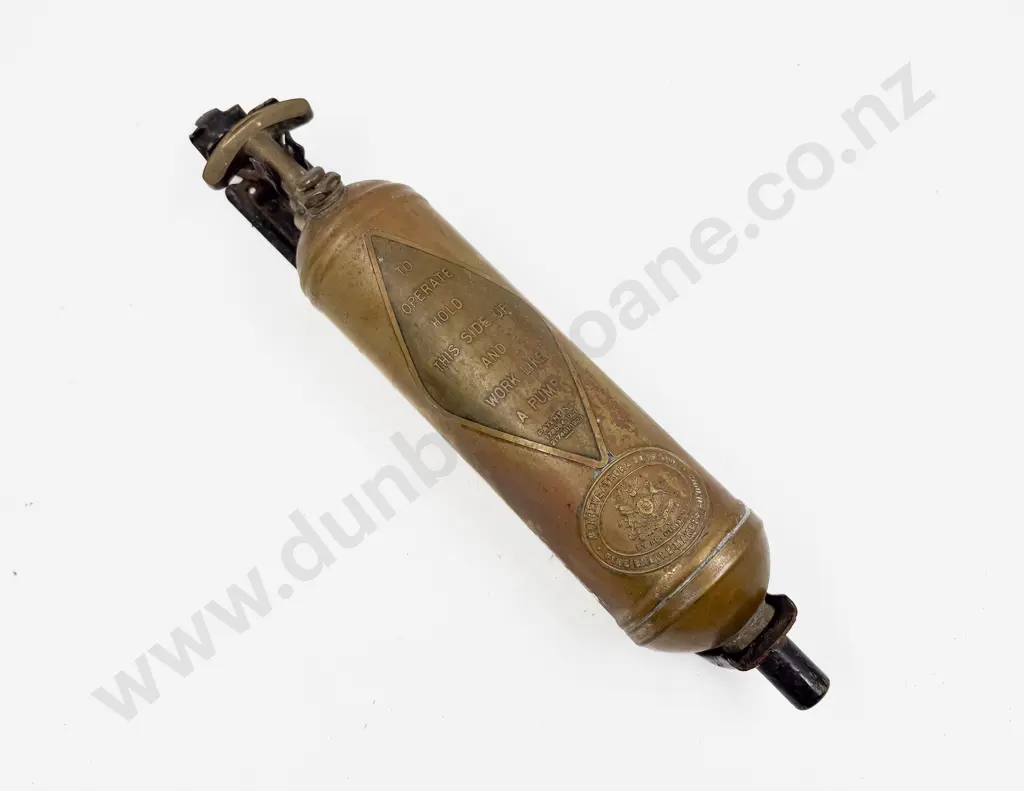 Antique Merryweather Brass Fire Extinguisher with mounting Bracket Image 1++