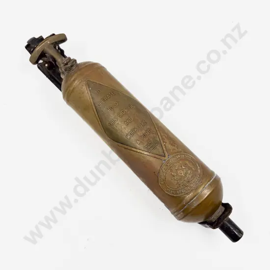 Antique Merryweather Brass Fire Extinguisher with mounting Bracket