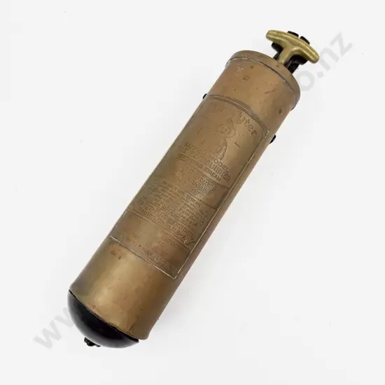 Antique Pyr-Pyter Brass Fire Extinguisher with mounting Bracket