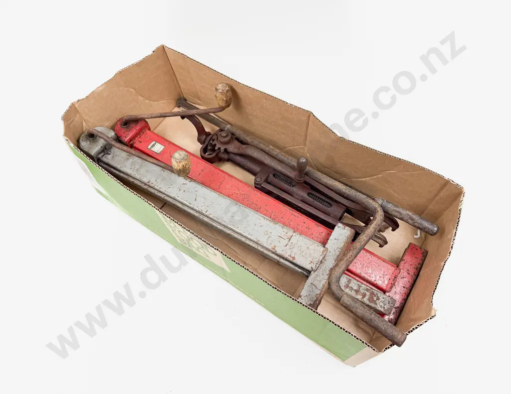 Three Vintage Tire Jacks and Three Crank Handles Image 1++