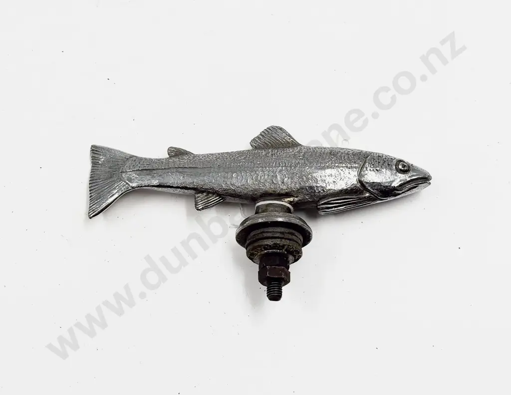 Vintage Trout Chrome Plated Car Mascot Image 1++