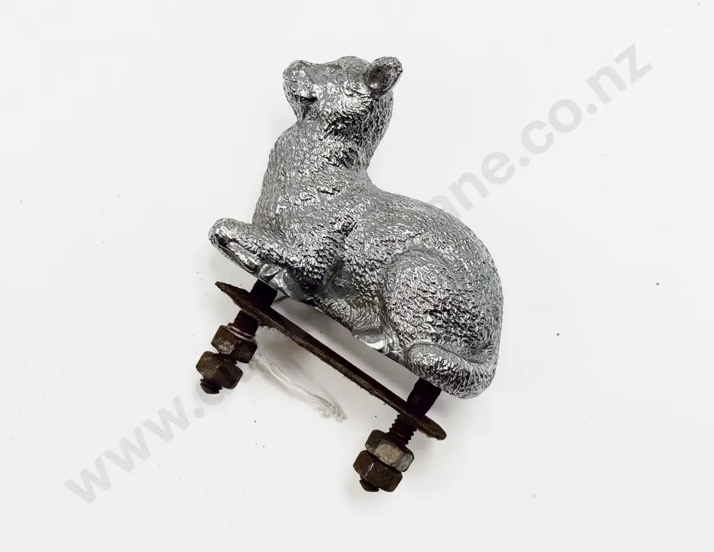 Stamped Le Jeune Vintage Reclining Lamb Chrome Plated Car Mascot Image 1++