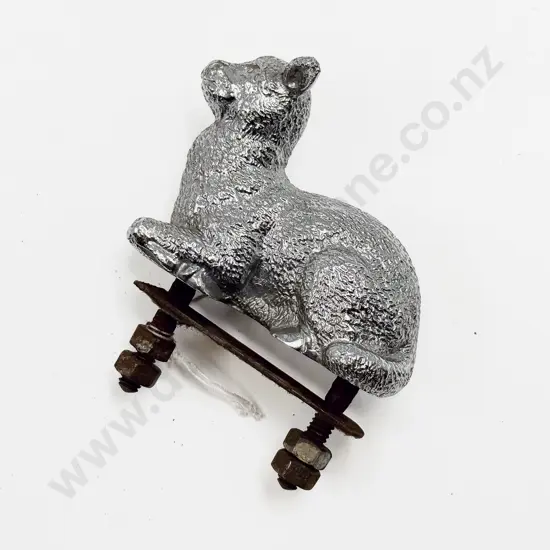 Stamped Le Jeune Vintage Reclining Lamb Chrome Plated Car Mascot