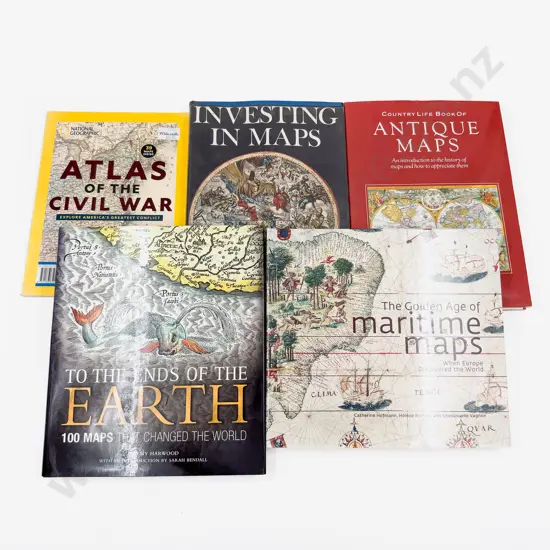 Five Volumes Pertaining To Antique Maps