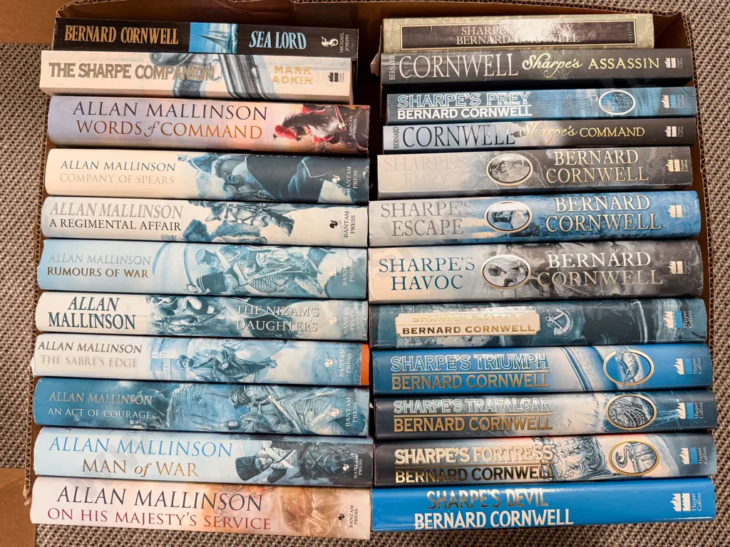 Box Assorted Bernard Cornwell and Allan Mallinson Fiction Image 1++