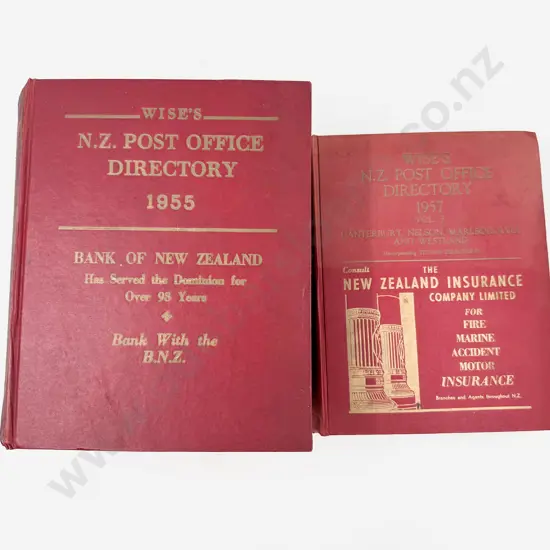Wises NZ Post Office Directory 1955 and 1957 Vol 3