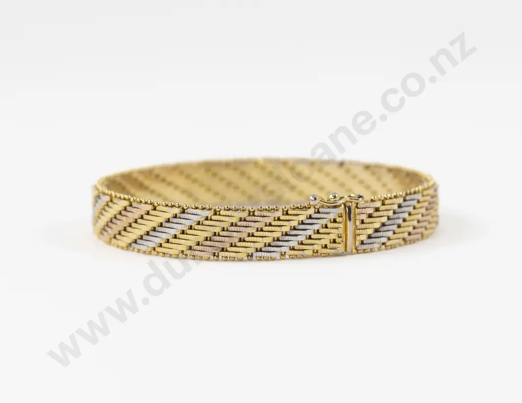 Tri-Colour Gold Plated Fancy Link Bracelet Image 1++