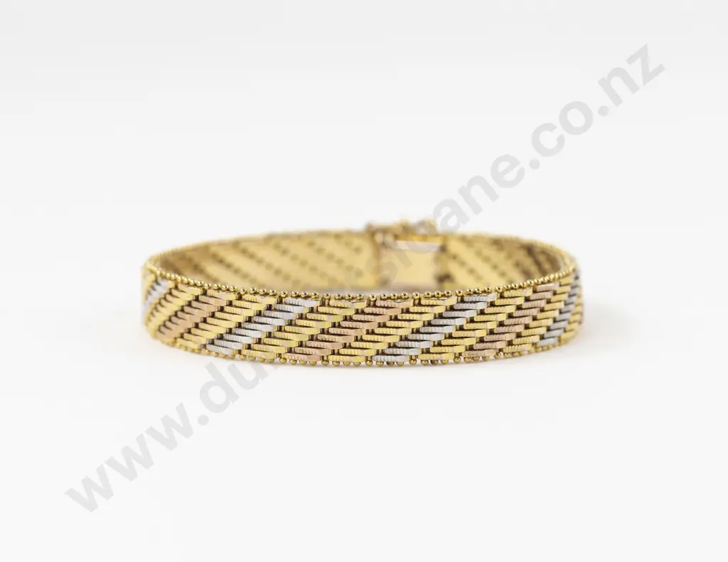 Tri-Colour Gold Plated Fancy Link Bracelet Image 1++