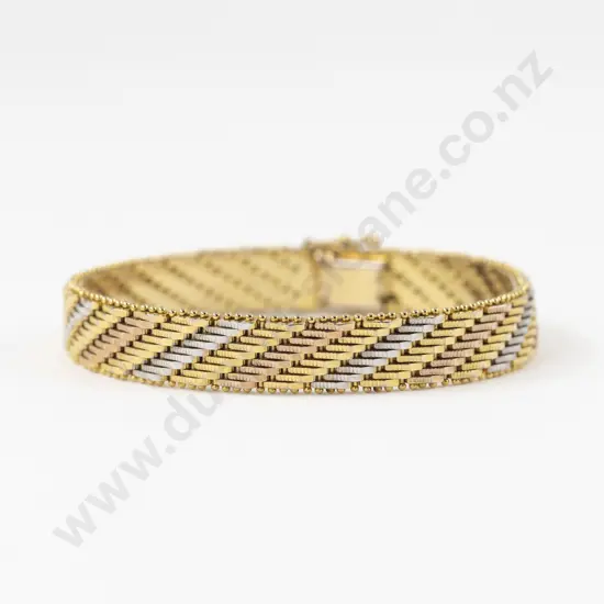 Tri-Colour Gold Plated Fancy Link Bracelet