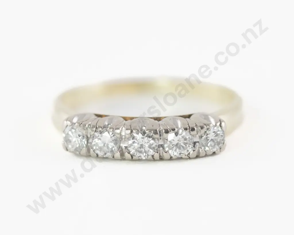 14ct Five Stone Diamond Bridge Ring Image 1++