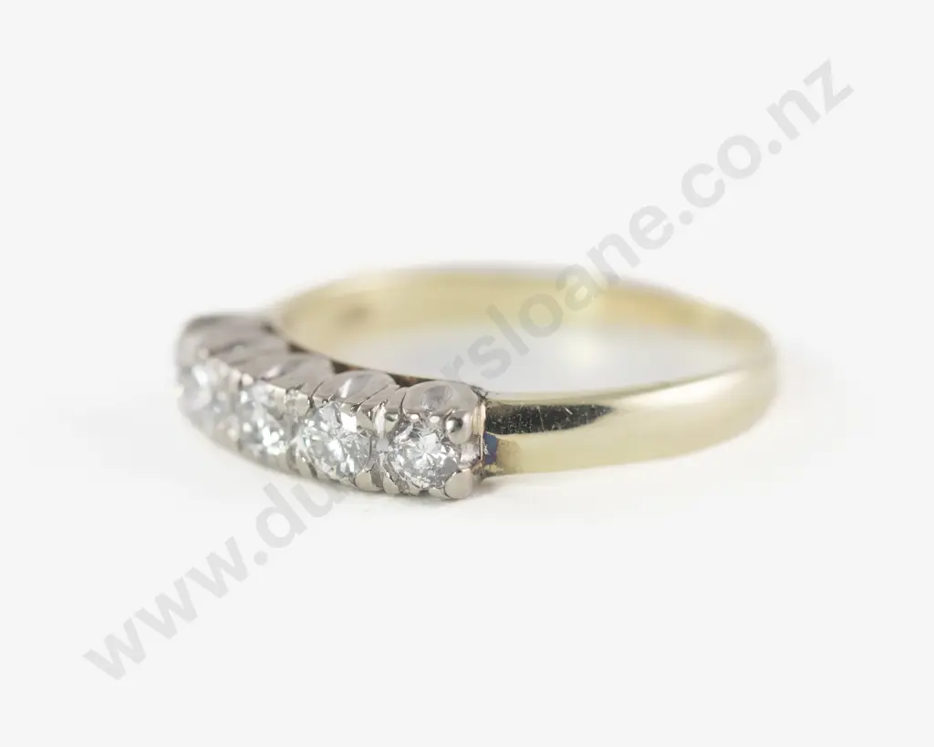 14ct Five Stone Diamond Bridge Ring Image 1++
