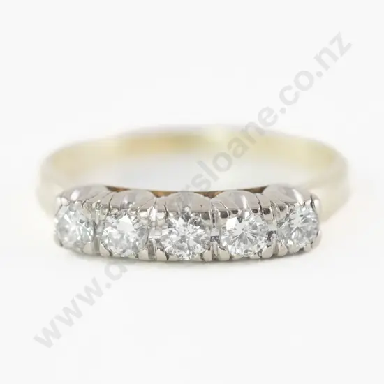 14ct Five Stone Diamond Bridge Ring