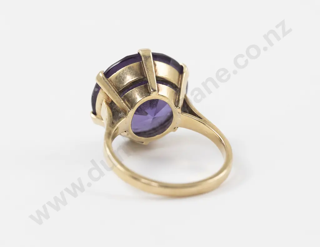 9ct Single Amethyst Dress Ring Image 1++