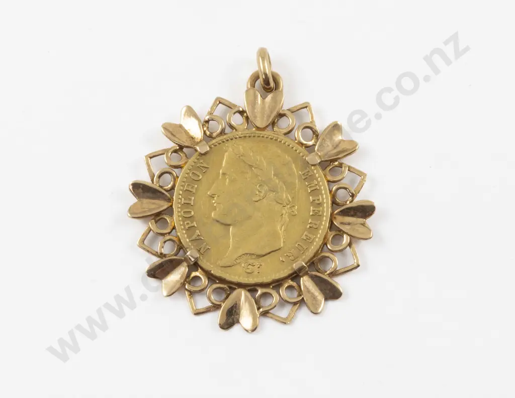 14ct Framed 1811 20 Franc Gold Coin Pendant Image 1++
