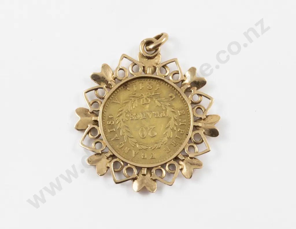 14ct Framed 1811 20 Franc Gold Coin Pendant Image 1++