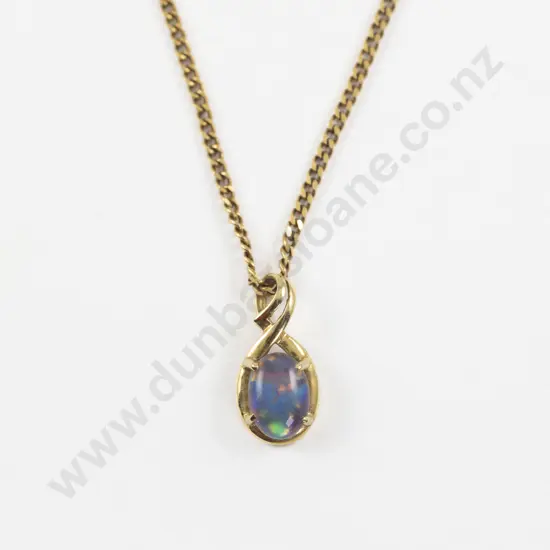 9ct Framed Single Opal Pendant