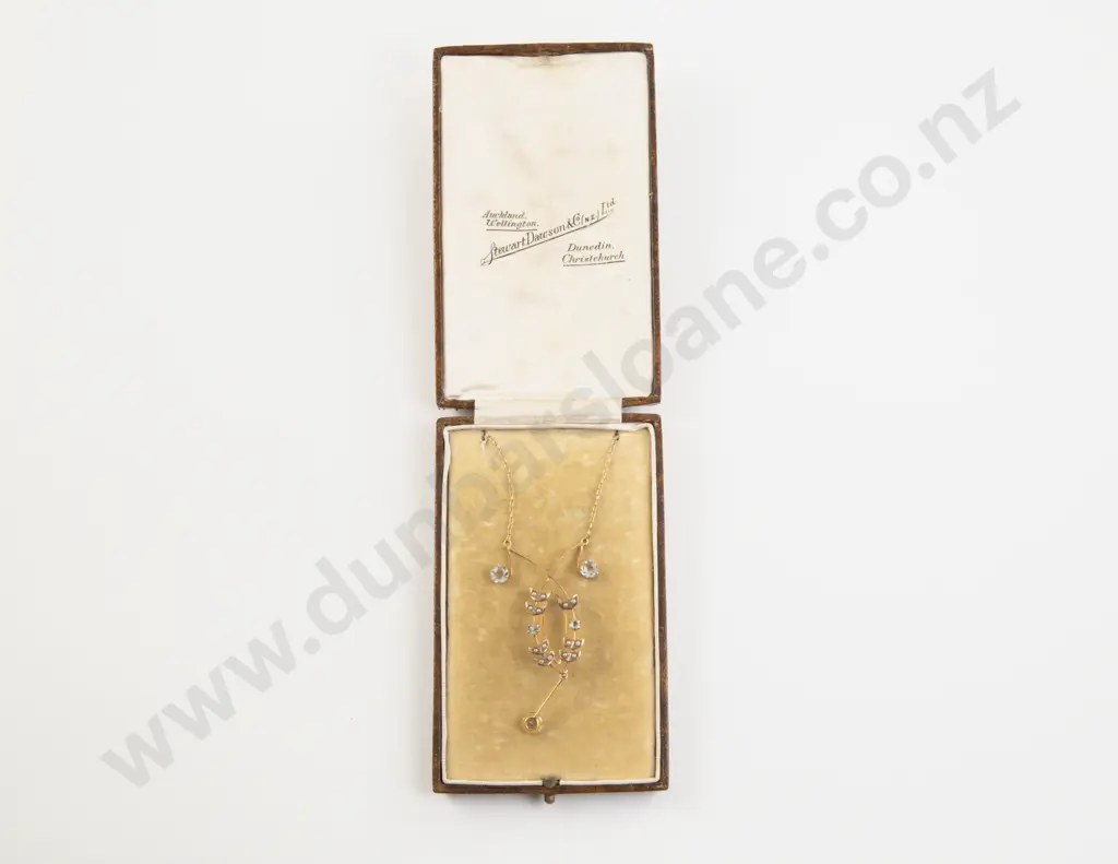 Edwardian 9ct White Sapphire and Seed Pearl Pendant Image 1++