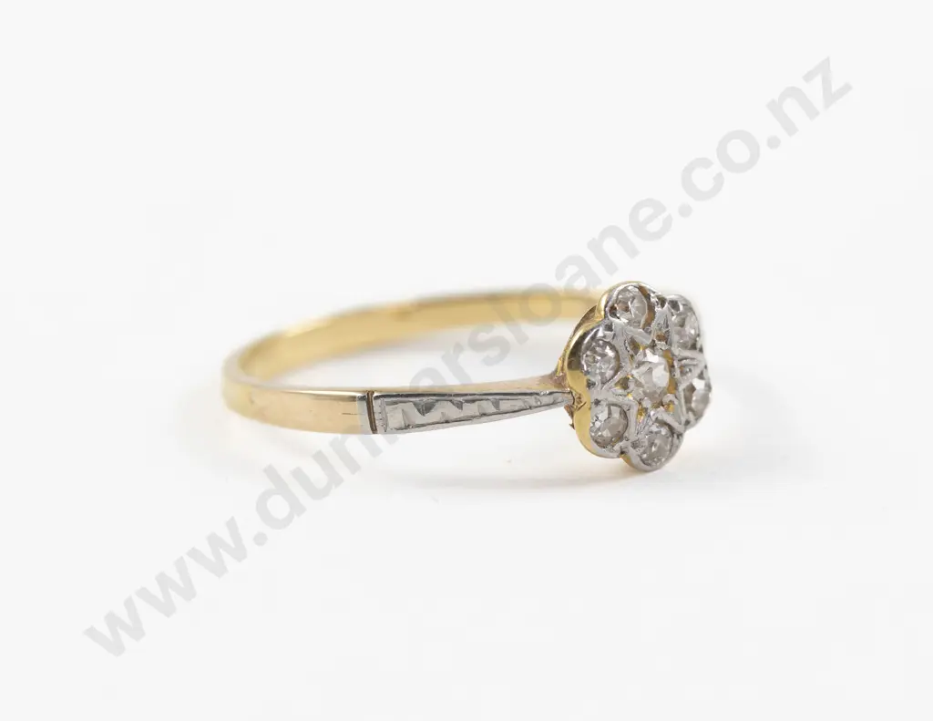 14ct Seven Stone Diamond Floret Cluster Ring Image 1++
