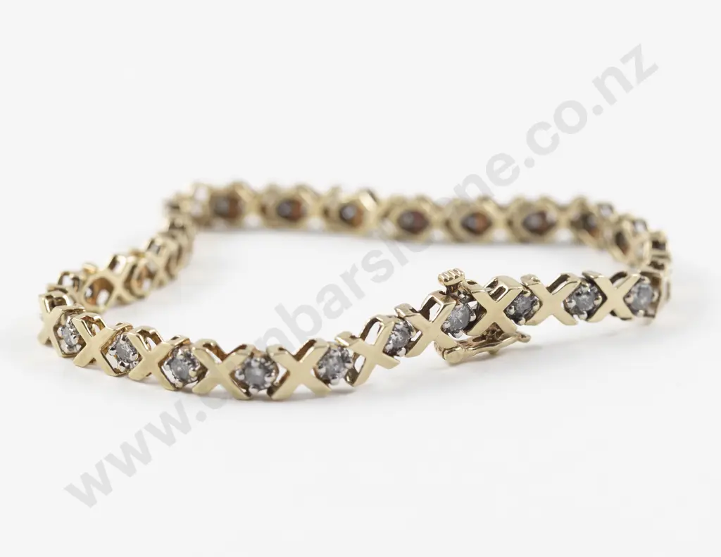 9ct Fancy Link Diamond Bracelet Image 1++