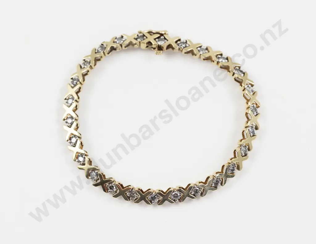 9ct Fancy Link Diamond Bracelet Image 1++