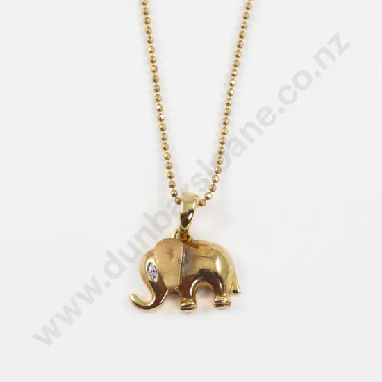 18ct Elephant Pendant