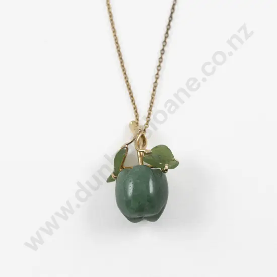 14ct Gold Jade Apple Pendant