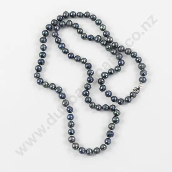 Single Strand Black Freshwater Pearl Necklace