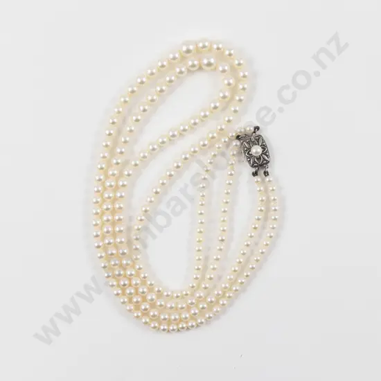 Mikimoto Double Strand Graduated Cultured Pearl Necklace