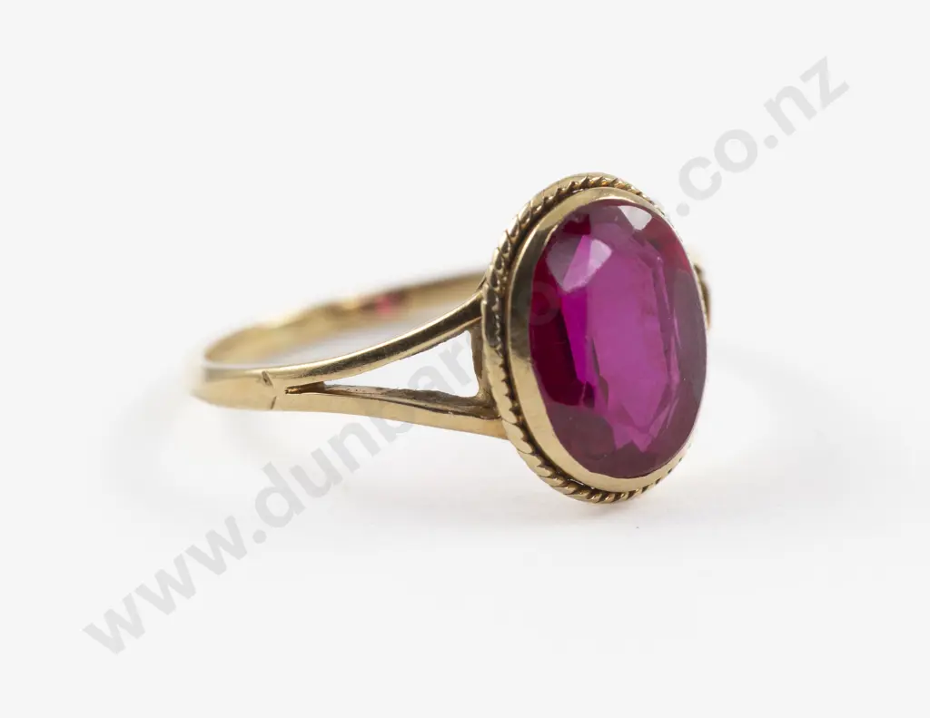 14ct Single Stone Ruby Ring Image 1++