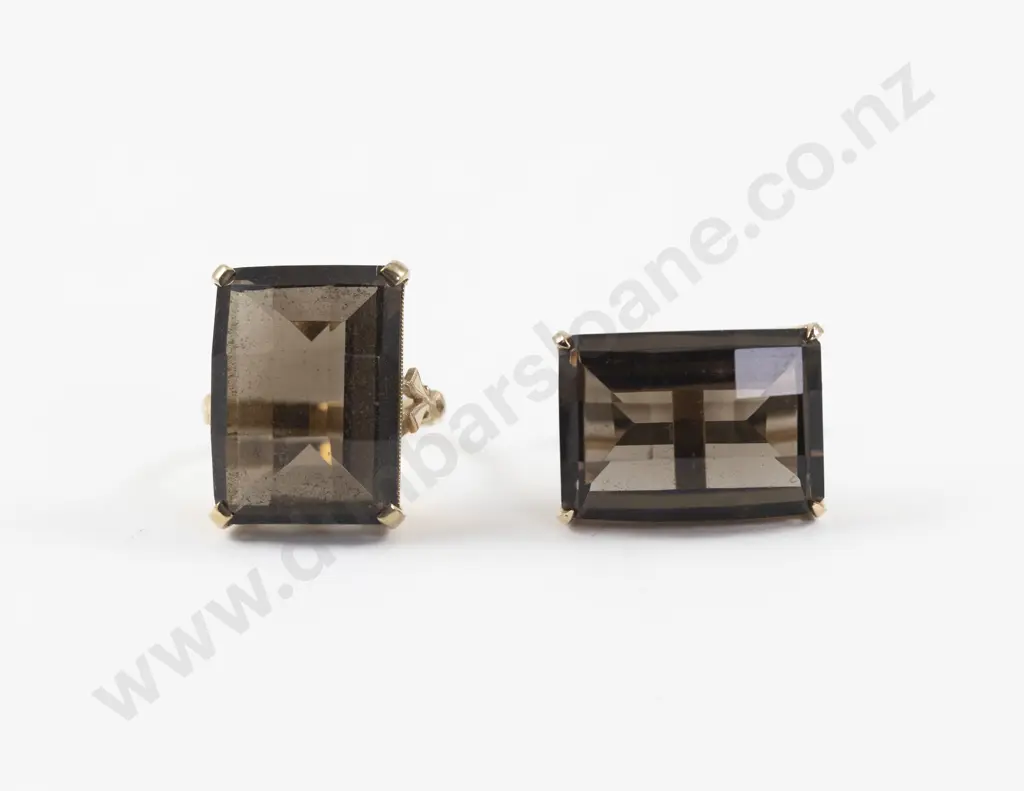 9ct Single Smoky Quartz Dress Ring Image 1++