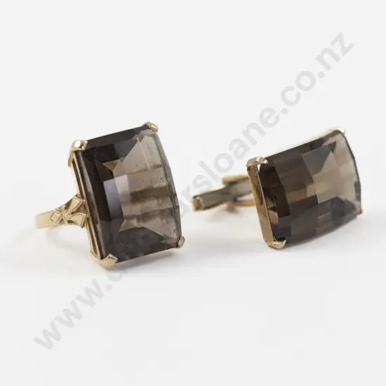 9ct Single Smoky Quartz Dress Ring
