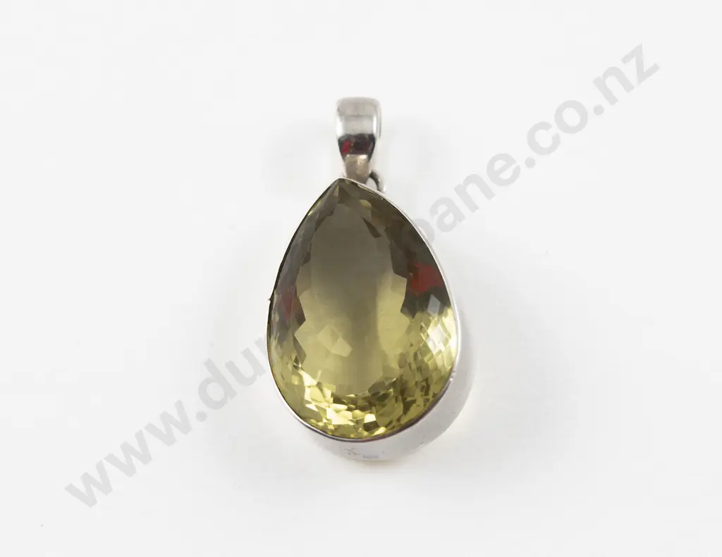 S/S Framed Citrine Pendant Image 1++