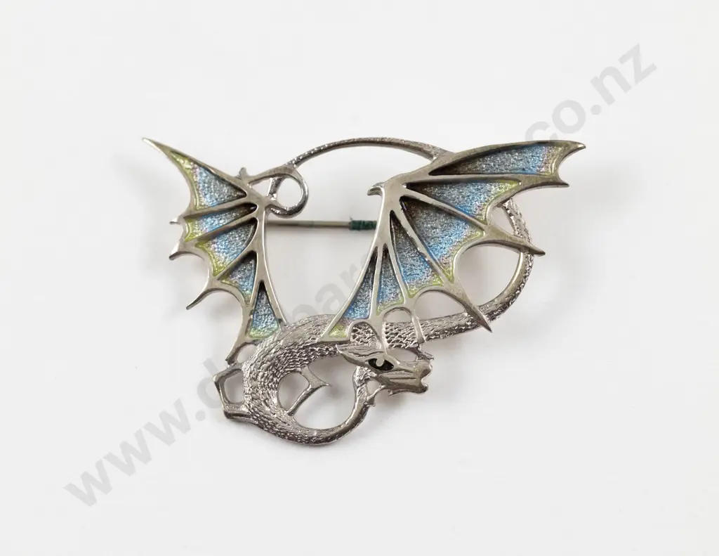 Ortak Jewellery of Scotland S/S and Enamel Dragon Brooch Image 1++