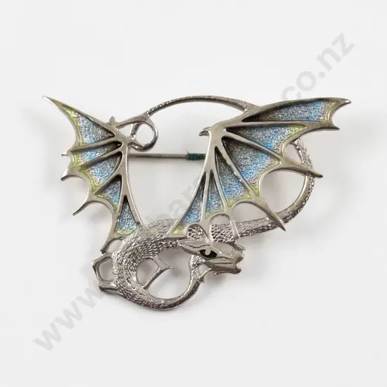 Ortak Jewellery of Scotland S/S and Enamel Dragon Brooch