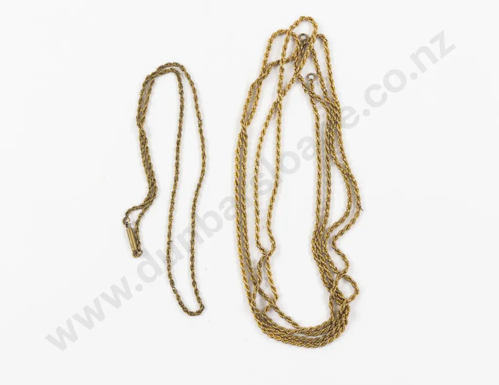 Victorian Gold Plated Rope Twist Muff Chain Image 1++