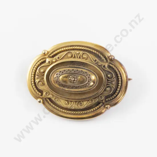 Victorian 15ct Oval Target Brooch