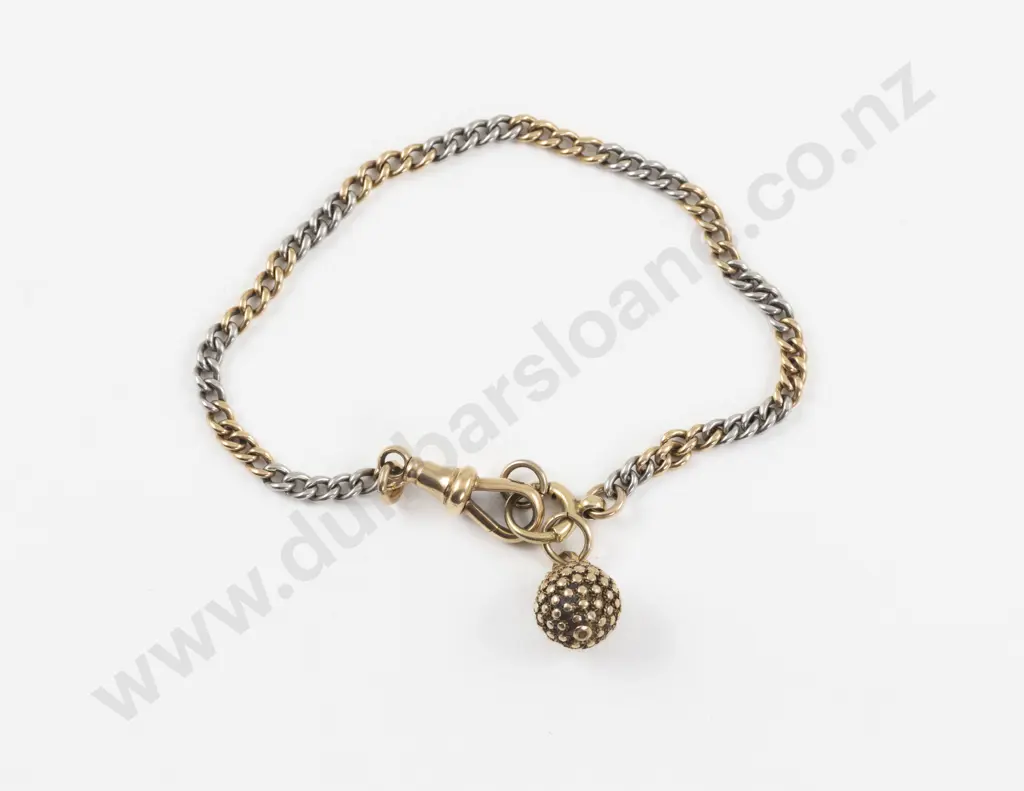 14ct Yellow and White Gold Curb Link Bracelet Image 1++