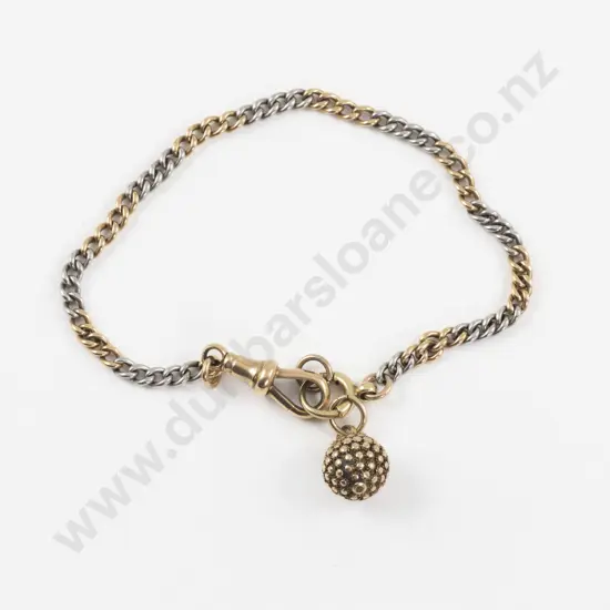 14ct Yellow and White Gold Curb Link Bracelet