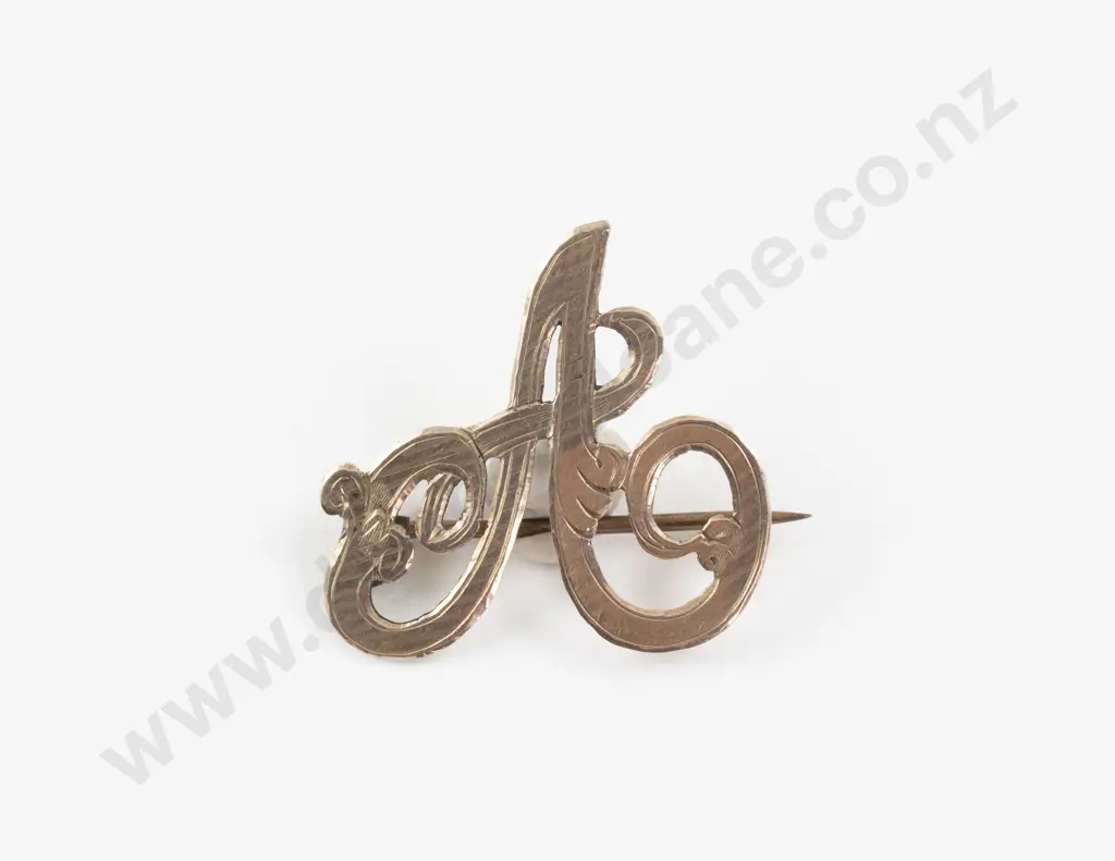 9ct Gold 'A' Brooch Image 1++