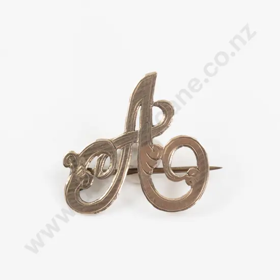 9ct Gold 'A' Brooch