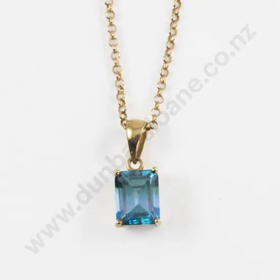 9ct Single Stone Topaz Pendant